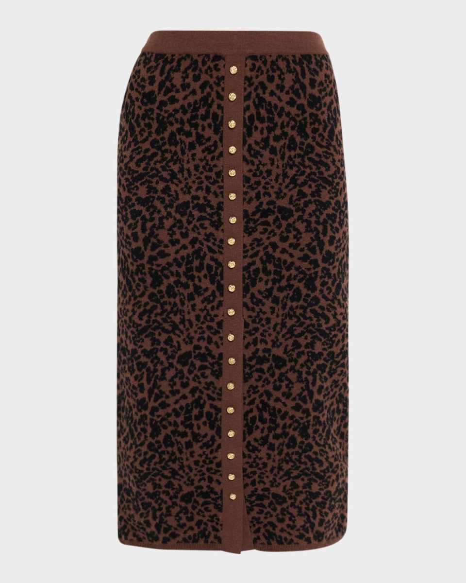 Primrose Knit Leopard Midi Skirt